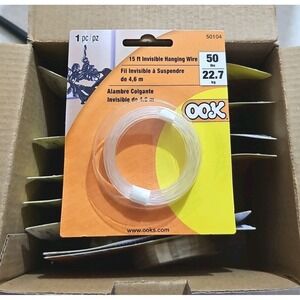 12 Packages of 50 lb Invisible Hanging Wire Hillman OOK 15ft each - 50104